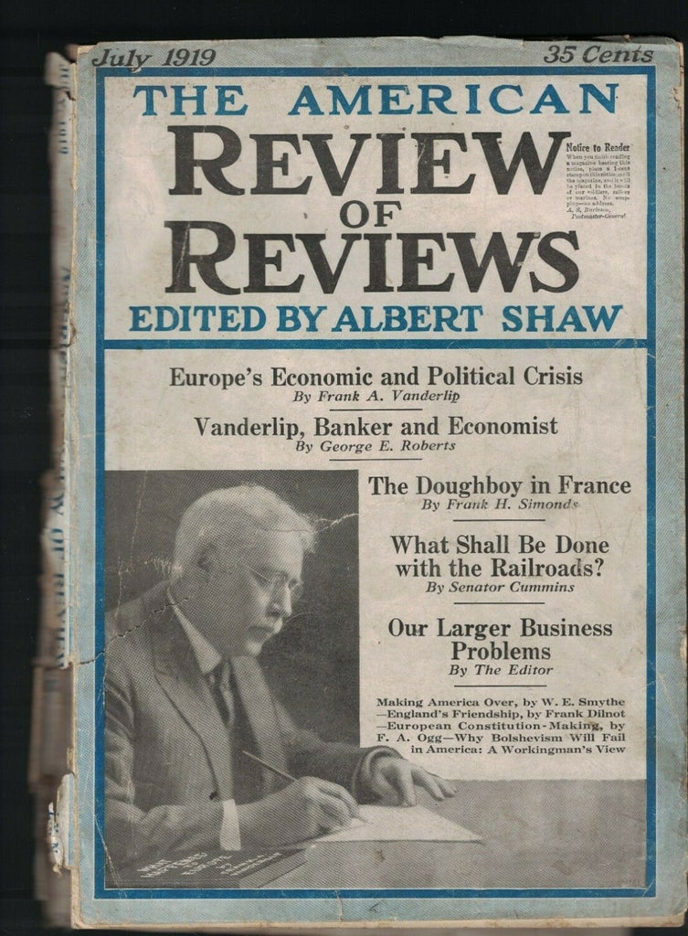 American Review of Reviews July 1919 Will Bolshevism Fail in America Railroads0