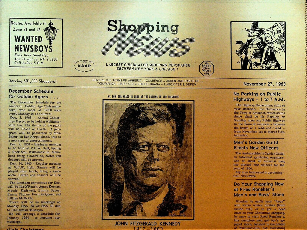 Shopping News November 27 1963 JFK In Memoriam Upstate New York