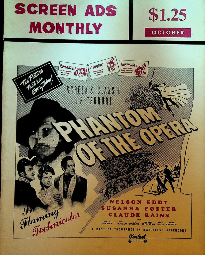 Screen Ads Monthly Magazine October 1967 FIRST ISSUE Phantom of the Opera0