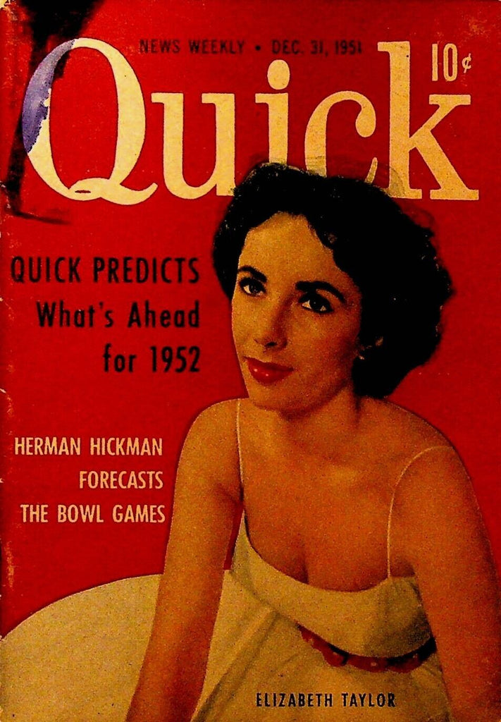 Quick Magazine December 31 1951 Elizabeth Taylor King Tut Father Langley