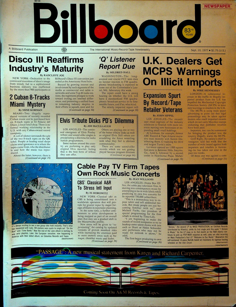 Billboard Magazine September 10 1977 Elvis Presley Disco0