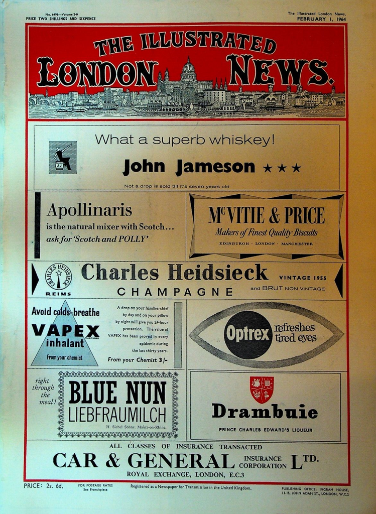 Illustrated London News February 1 1964 Yacht Christine RFK Peter Sellers