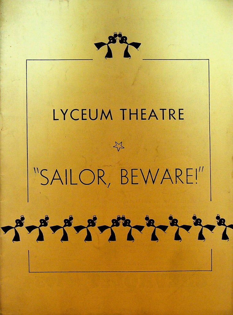 Sailor Beware Playbill June 18 1934 Josephine Evans William Culloo Joan Castle