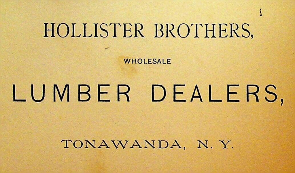 Hollister Brothers Tonawanda NY 1800s Business Card Lumber Dealer