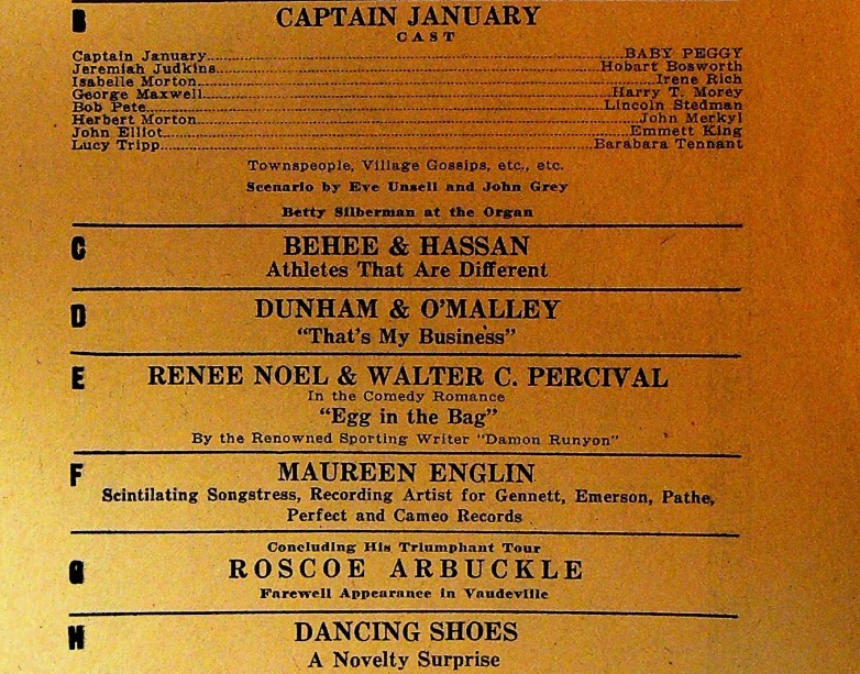 Roscoe Fatty Arbuckle October 27 1924 Broadside Vaudeville Patnages Los Angeles0