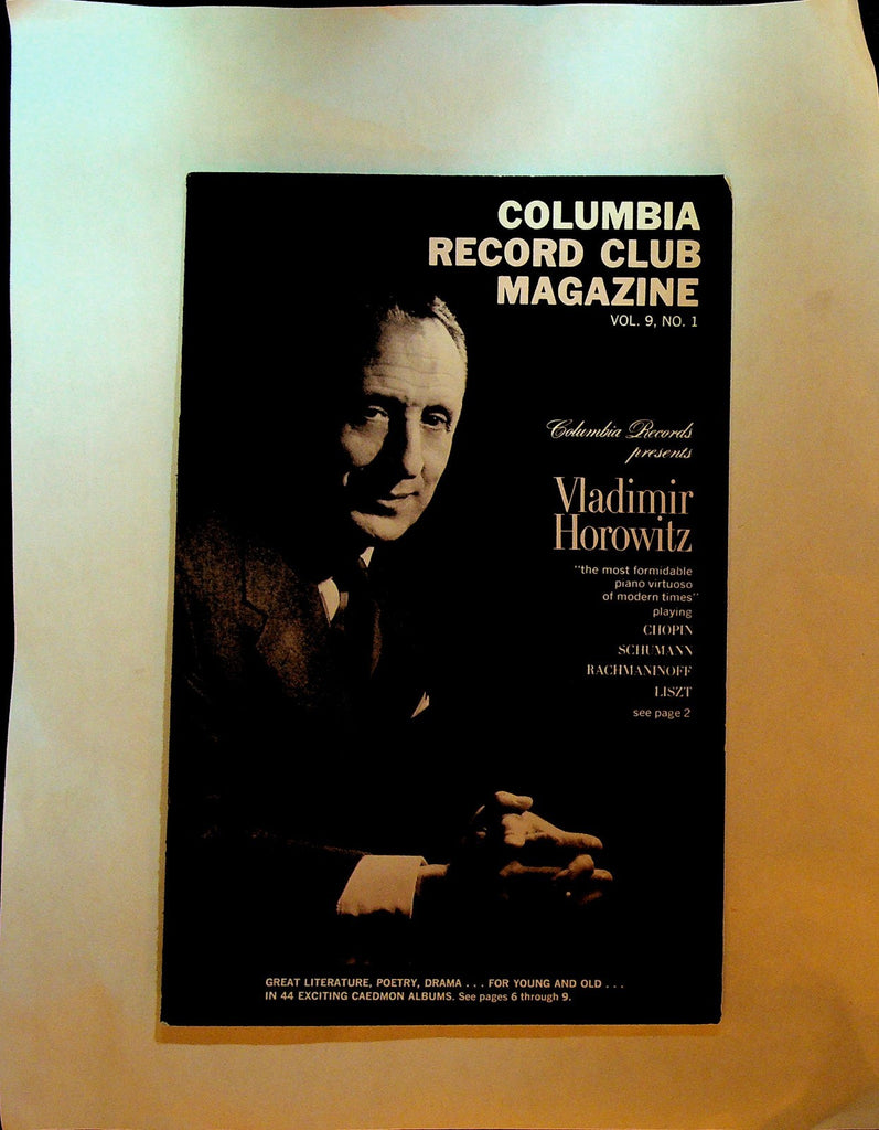 Columbia House Record Club Magazine 1963 Vol 9 #1 Vladimir Horowitz0