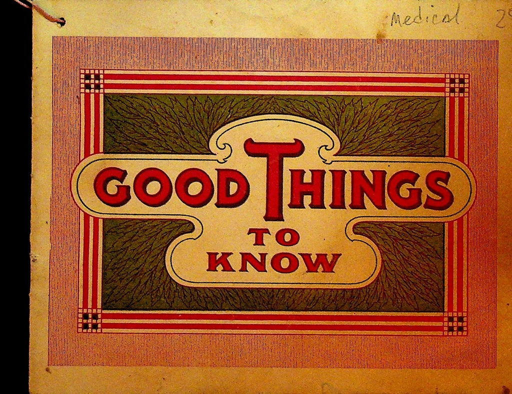 Good Things to Know Booklet ca 1920 Dr Miles Carney & Co Ilion NY Pharmacy0