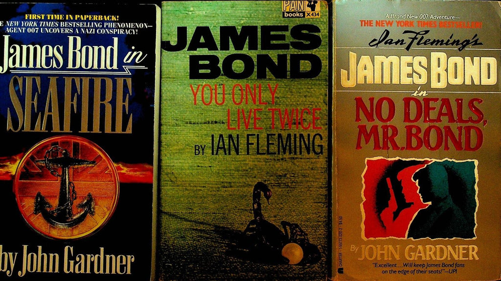 James Bond 007 Book Lot of 4 You Only Live Twice Ian Fleming John Gardner