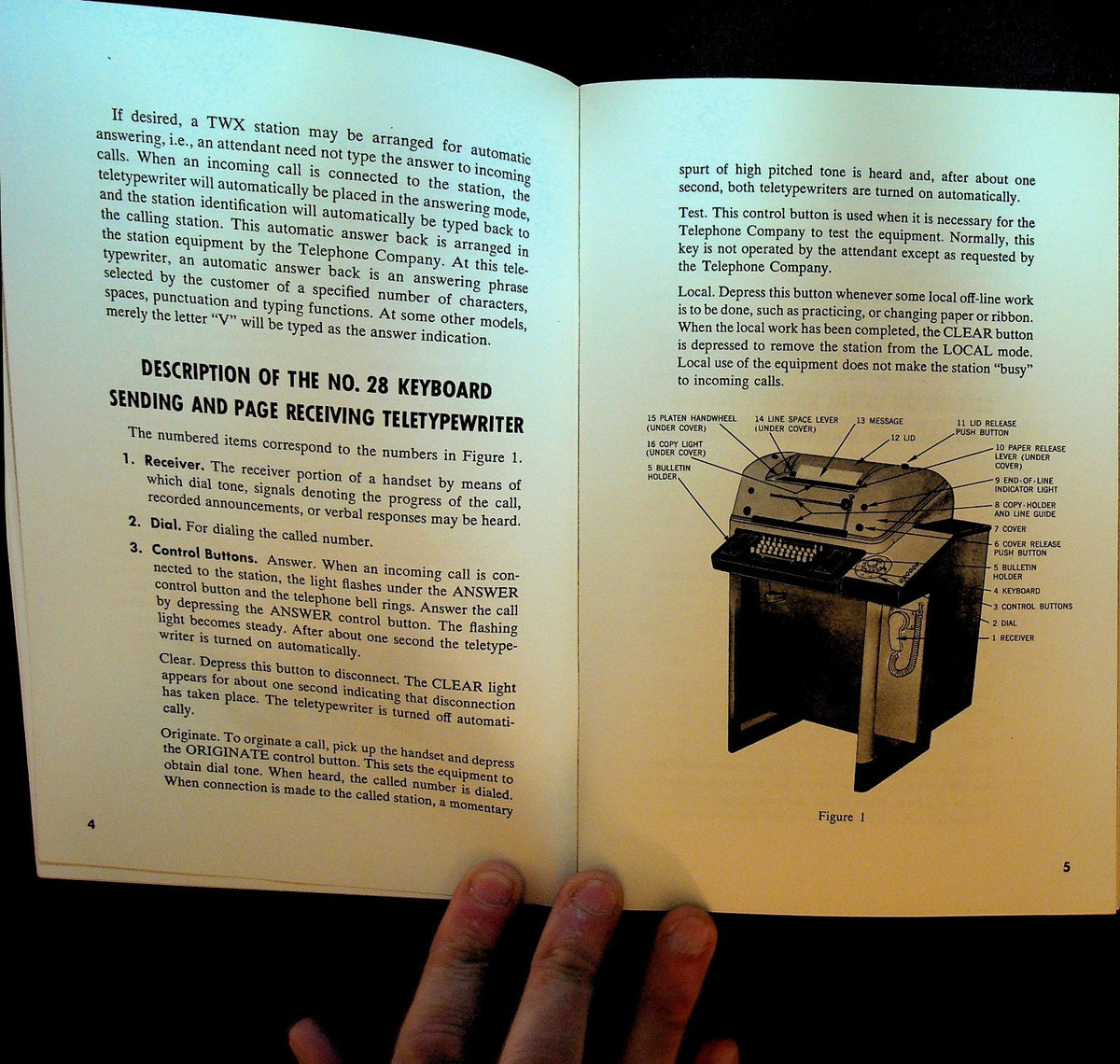 Teletype Machine Bells How to Operate the No 28 KSR Teletypewriter Bell Systems TWX 1962 ...