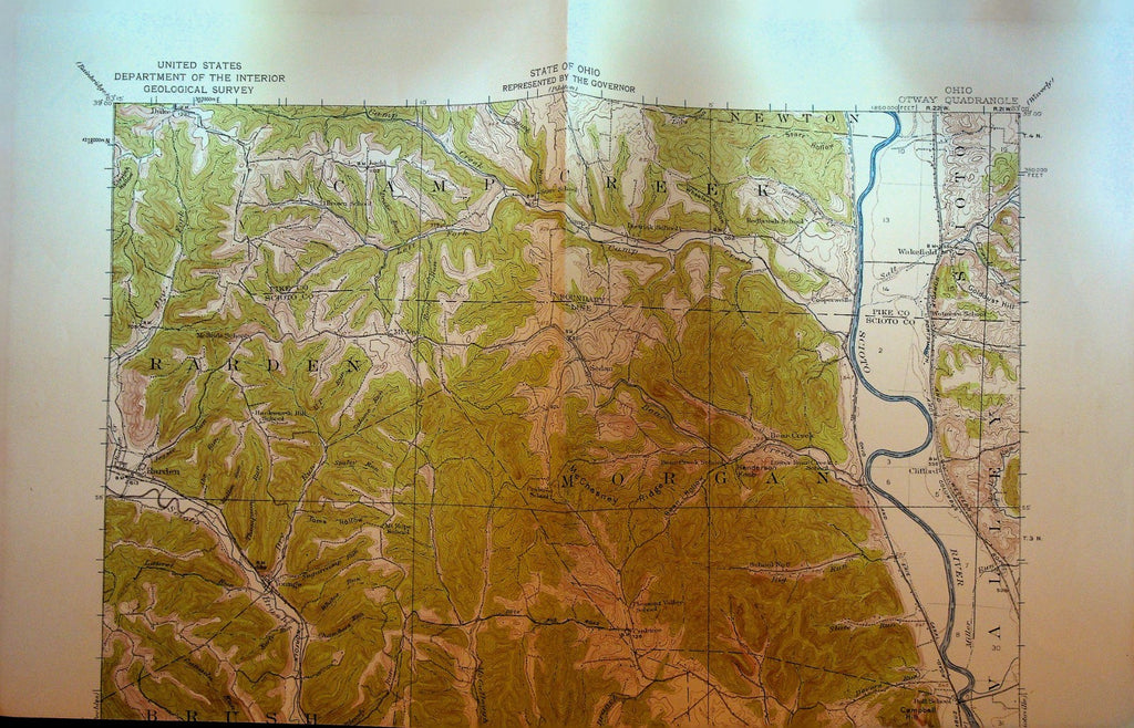 Ohio Department of the Interior Geological Survey Map 1958 Otway Quadrangle0