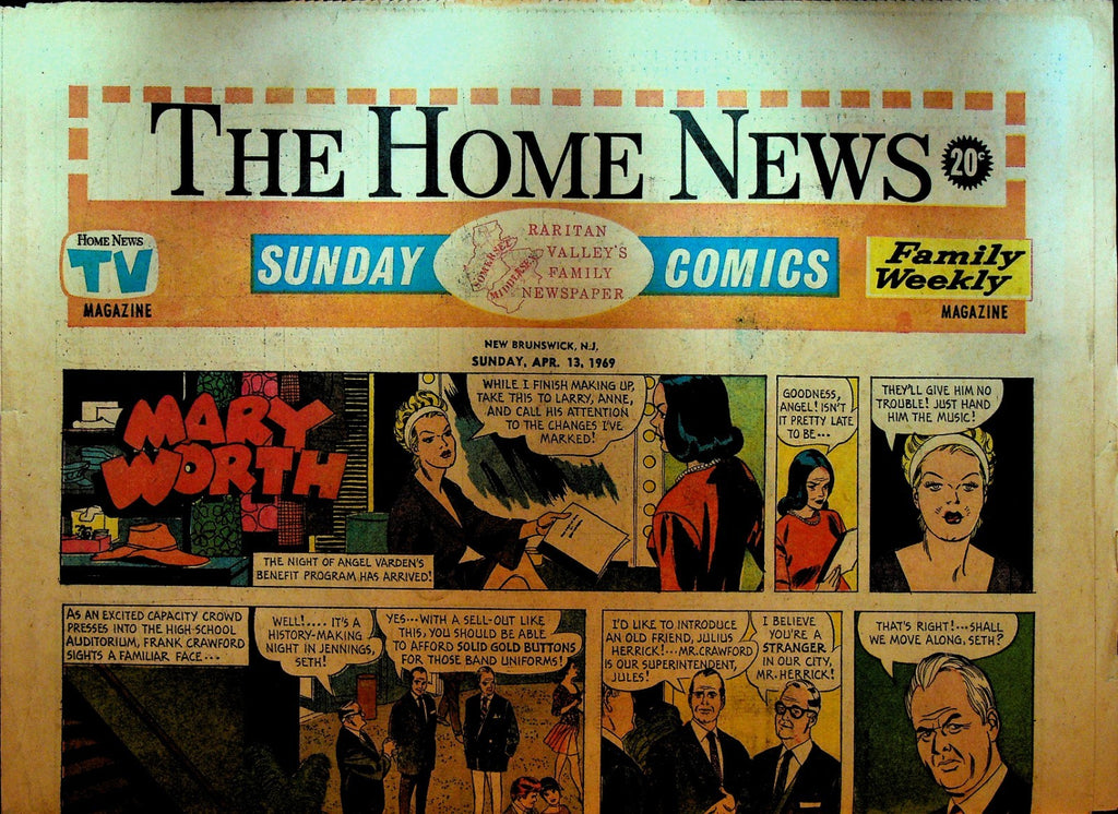 The Home News Sunday Comics New Brunswick NJ April 13 1969 Peanuts Mary Worth0