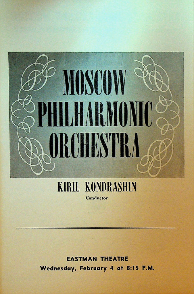 Moscow Philharmonic Orchestra Program Kiril Kondrashin February 4 19700