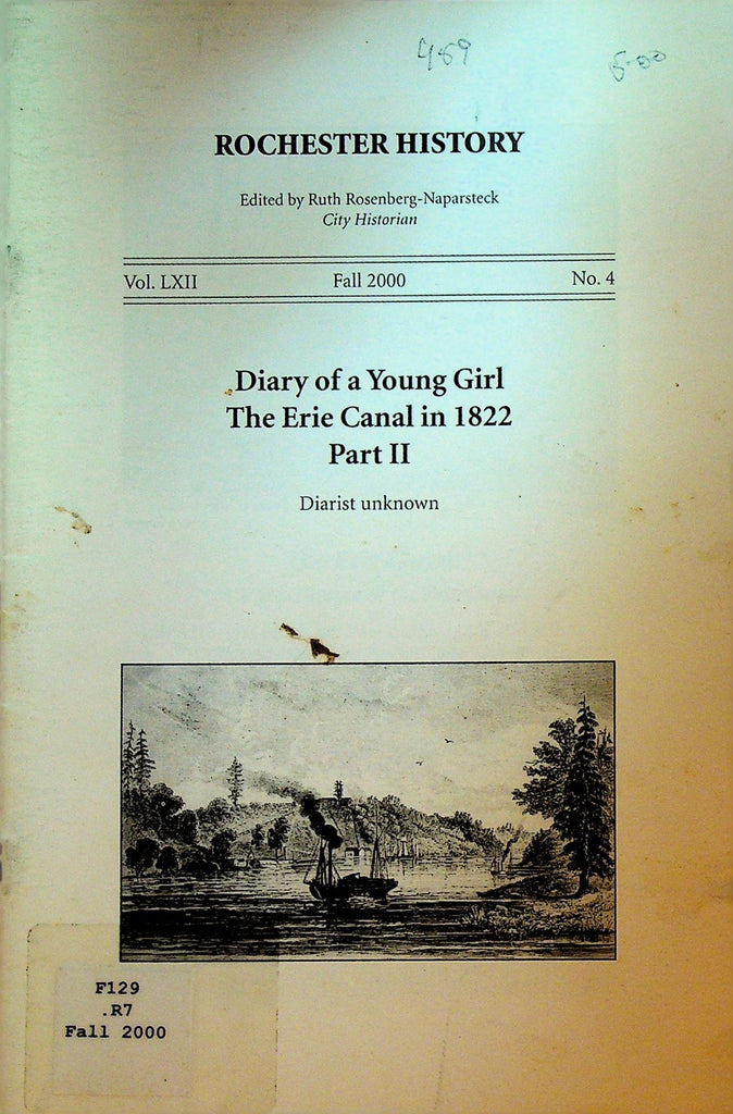 Rochester History NY Fall 2000 Erie Canal in 1822 Part One Diary of Girl0