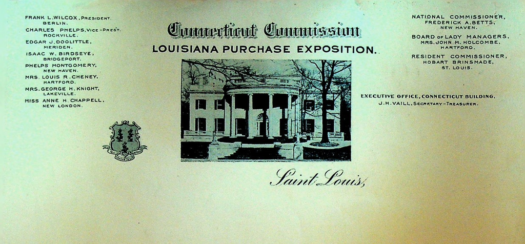 St Louis World's Fair 1904 Louisiana Purchase Exposition Letterhead Connecticut0