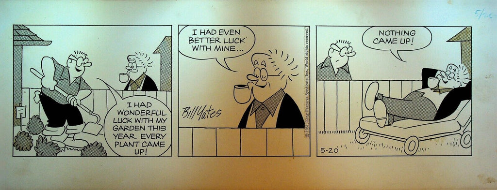 Professor Phumble Original Comic Strip Art Bill Yates March 19 1961 Golf Martian