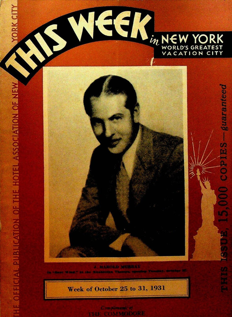 This Week in New York City Tourist Booklet October 25 1931 J Harold Murray