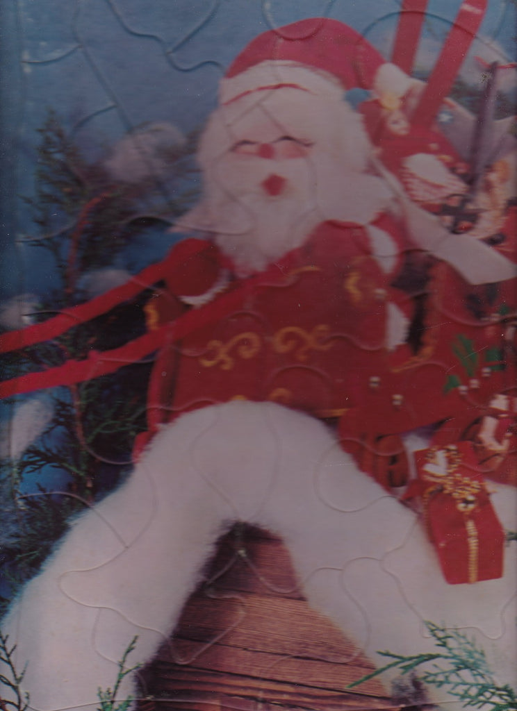 Christmas Time Frame Tray Puzzles Whitman 1967 Lot of 2 Santa Claus0