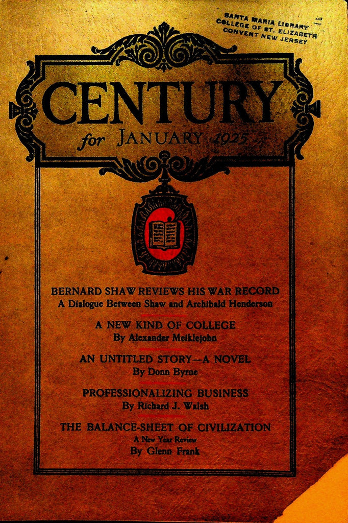 Century Magazine January 1925 George Bernard Shaw Thomas Hardy Anatole France0