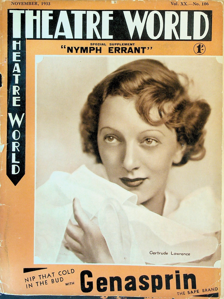 Theatre World Magazine November 1933 Gertrude Lawrence Dorice Fordred0
