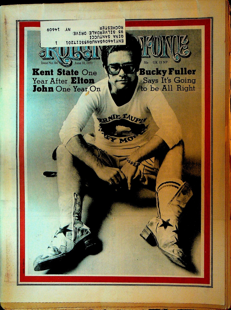 Rolling Stone 84 June 10 1971 Elton John Mick Jagger Kent State Bucky Fuller0