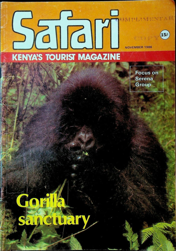 Safari Kenya's Tourist Magazine November 1986 Gorilla Sanctuary Amboseli0