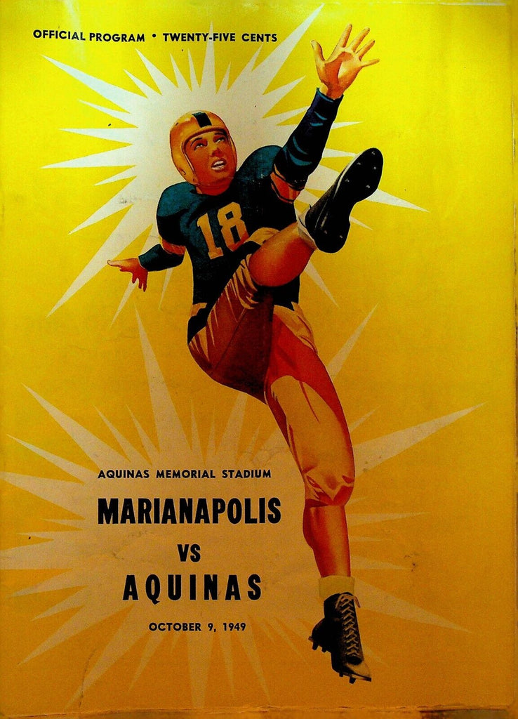 Marianapolis Conn v Aquinas High School Rochester NY Football Program 1949