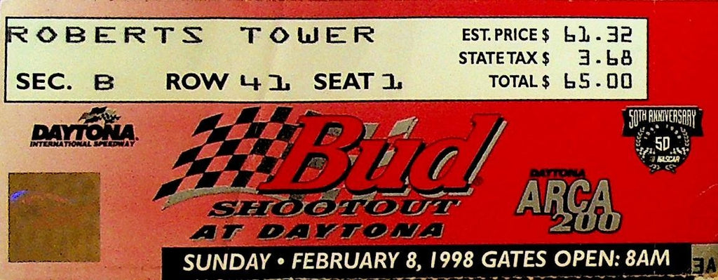 Bud Shootout at Daytona NASCAR Ticket Stub February 8 19980