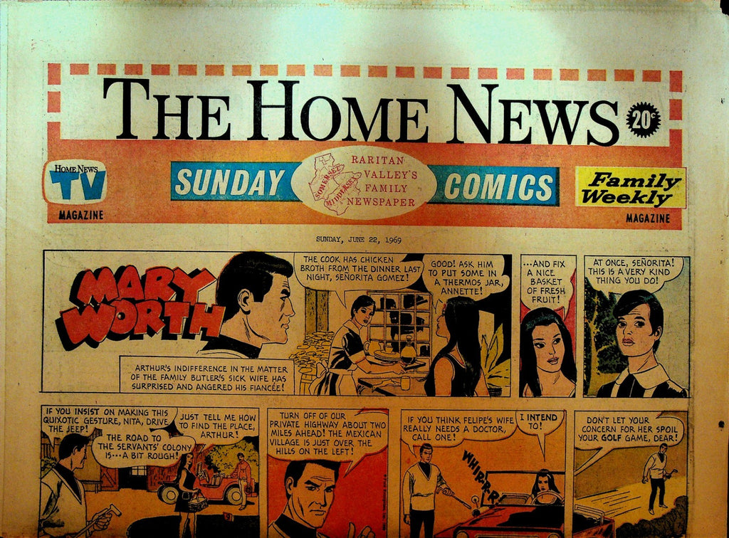 The Home News Sunday Comics New Brunswick NJ June 22 1969 Peanuts Mary Worth0