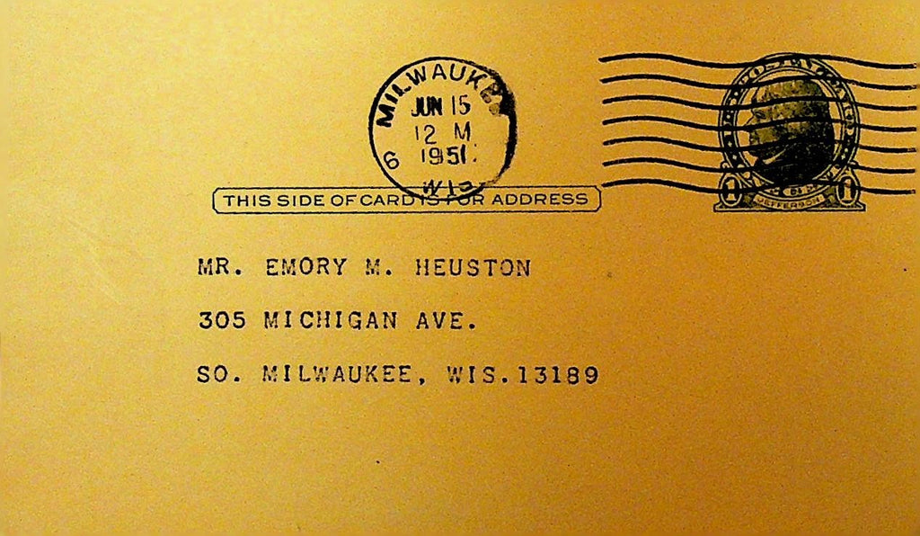 Wisconsin Scottish Rites Postal Card 1951 Valley of Milwaukee0