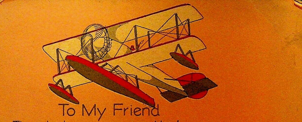 Vintage Airplane Aeroplane Seaplane Friendly Greetings Card