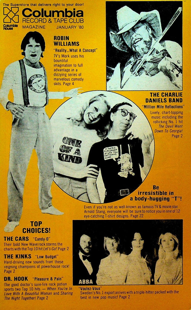 Columbia Record & Tape Club Catalog January 1980 Robin Williams Charlie Daniels0