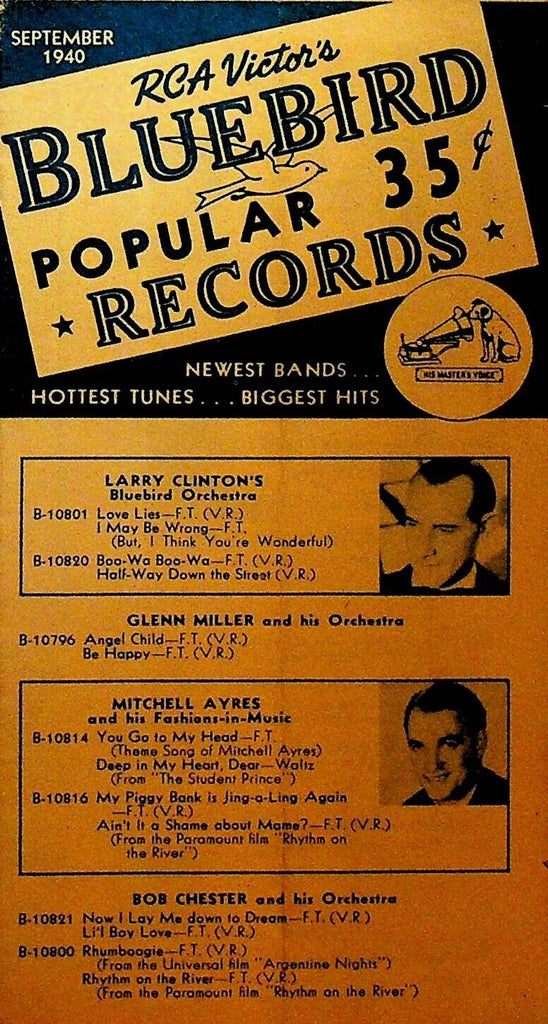 RCA Victor Bluebird Popular Records September 1940 Larry Clinton Mitchell Ayres