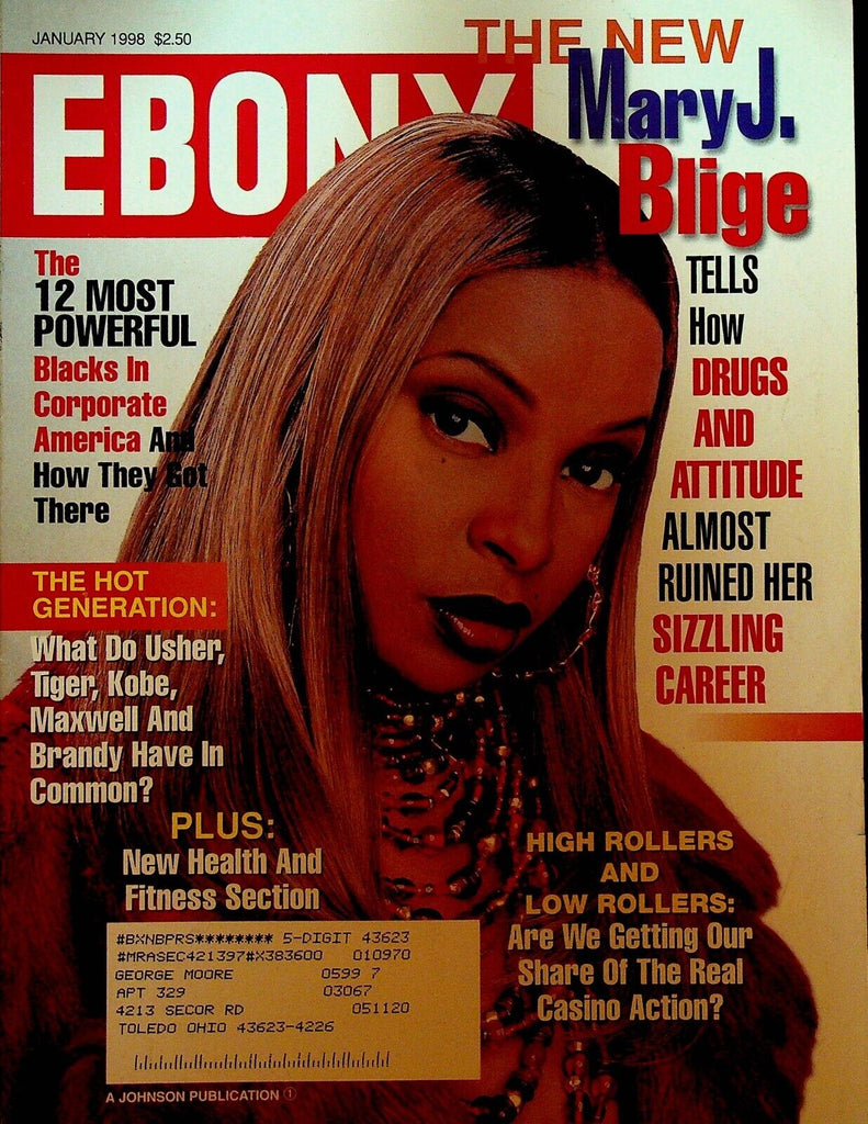 Ebony Magazine January 1998 Mary J Blige Maulana Karenga Kwanzaa Kobe Bryant