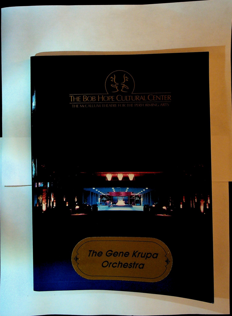 Gene Krupa Orchestra Program 1987 Bob Hope Cultural Center0
