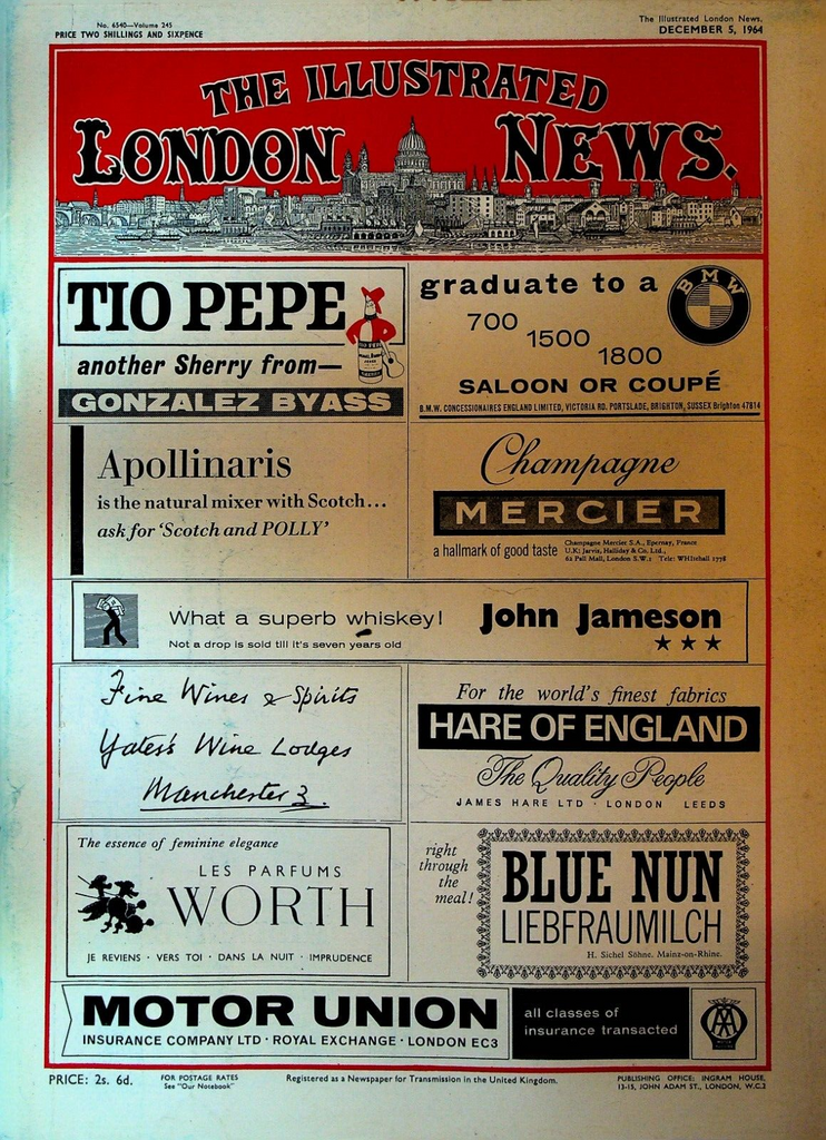 Illustrated London News December 5 1964 Stanleyville Congo Marlene Dietrich