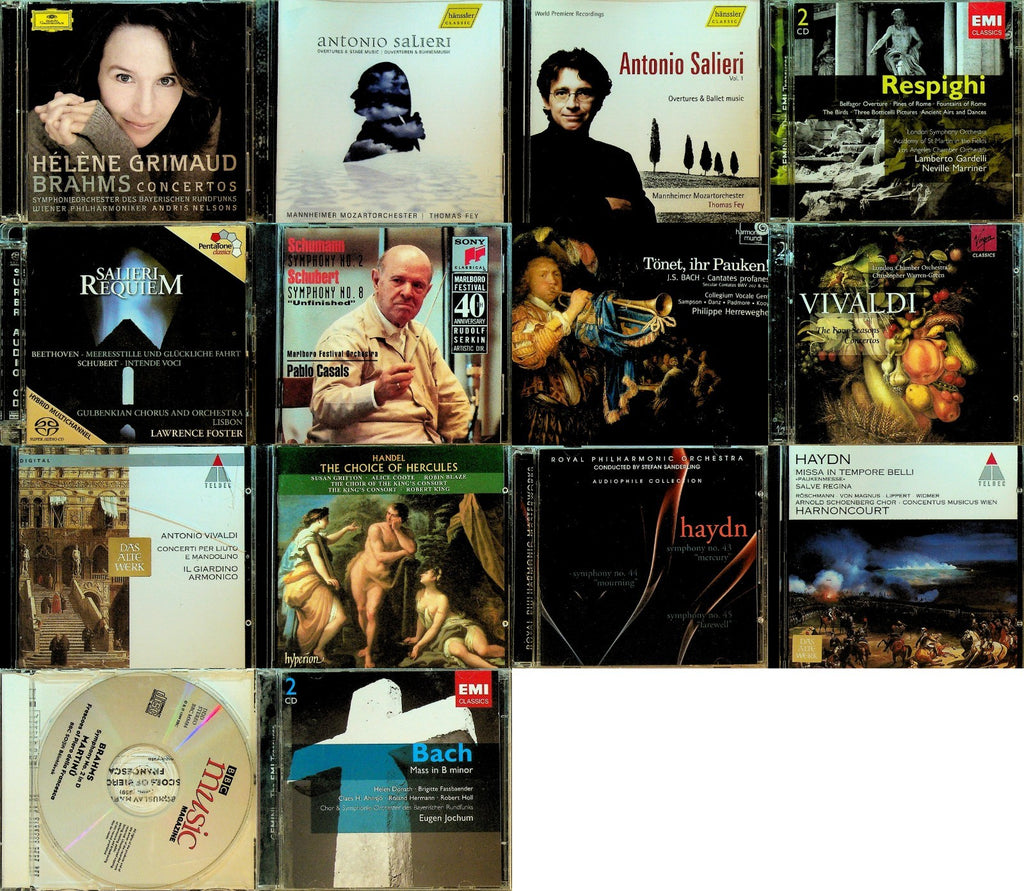 Classical Music Lot of 14 CDs Handel Haydn Salieri Brahms Vivaldi Bach0