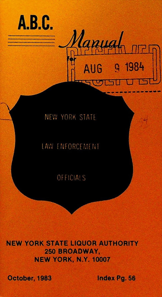 New York State Liquor Authority Manual October 19830