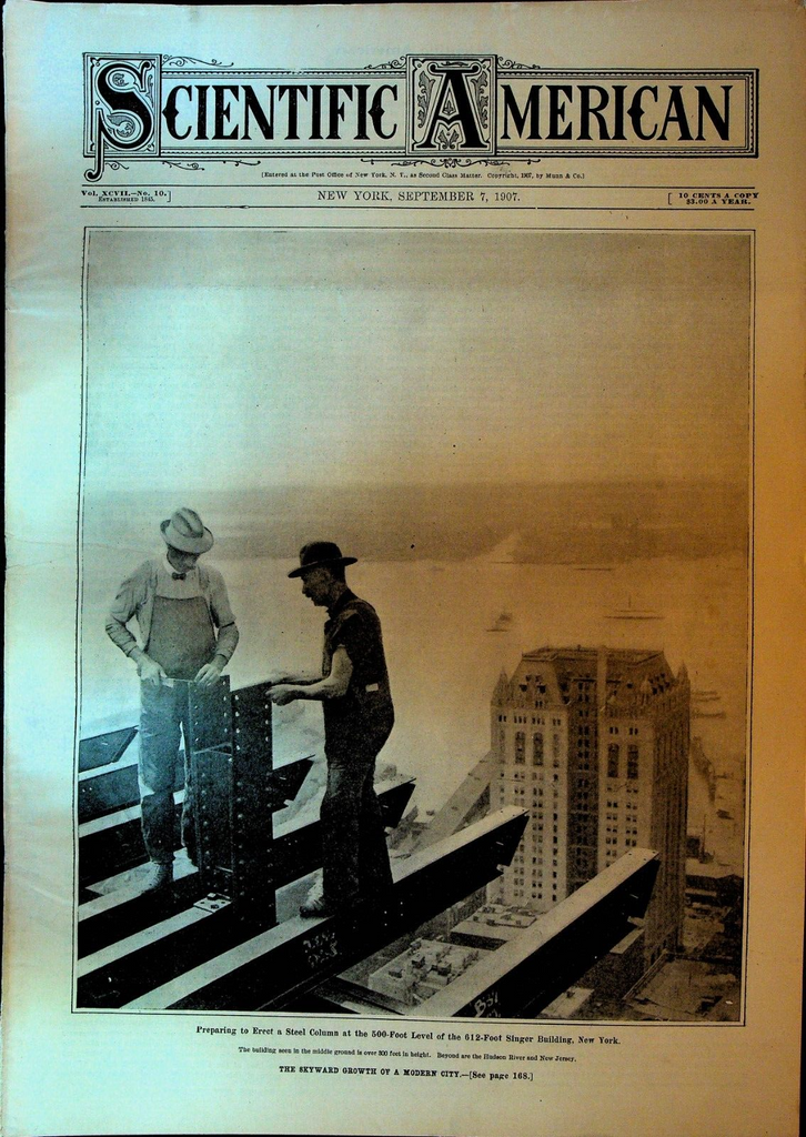 Scientific American September 7 1907 Singer Building Pennsylvania Railroad