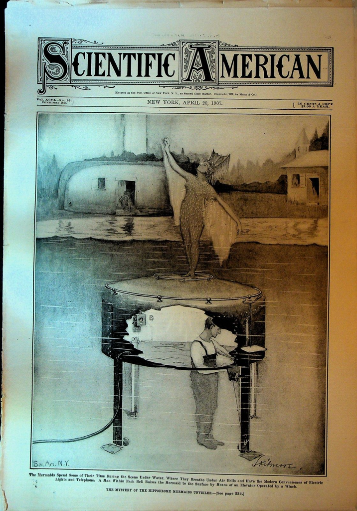 Scientific American April 20 1907 Hippodrome Mermaids SS Dakota Mallet Train