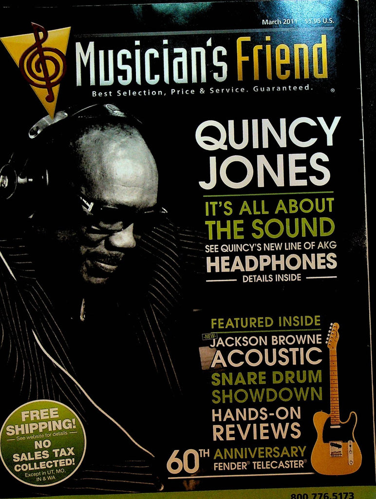 Musician's Friend Catalog March 2011 Quincy Jones Jackson Browne Guitars Drums0