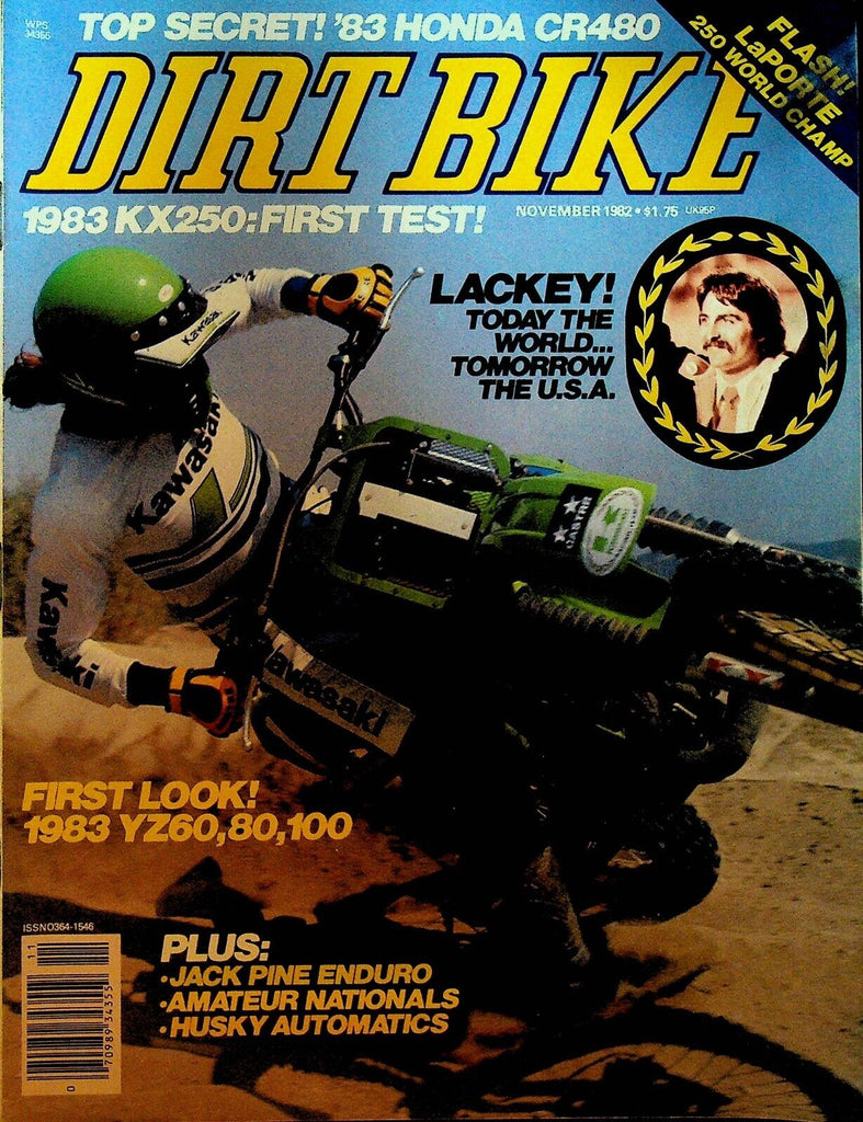 Dirt Bike Magazine November 1982 Brad Lackey Honda CR480 Kawasaki Husqvarna