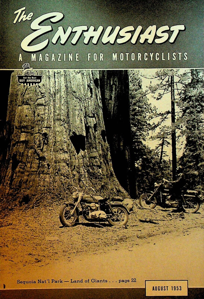Harley Davidson Enthusiast Magazine Motorcycles August 1953 Joe Leonard