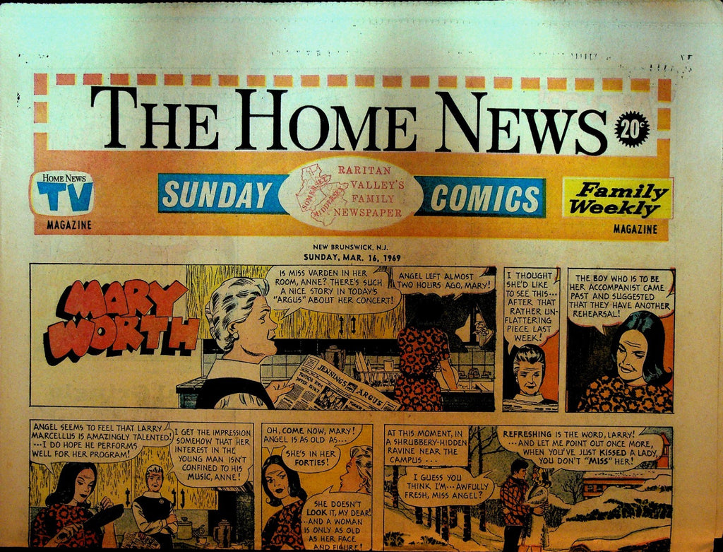 The Home News Sunday Comics New Brunswick NJ March 16 1969 Peanuts Mary Worth0