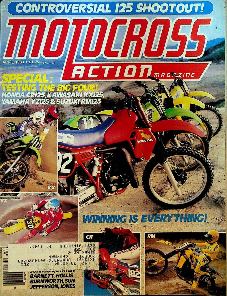 Motocross Action Magazine April 1983 Kent Howerton Rex Staten Yamaha