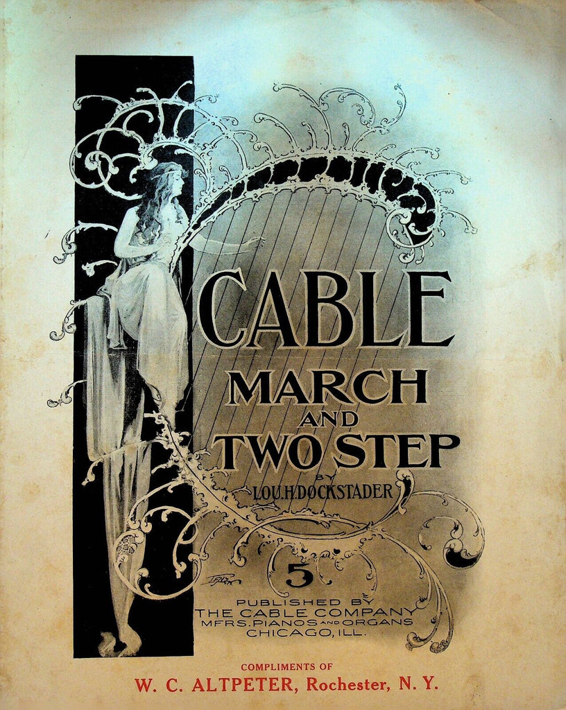 Cable March & Two Step 1903 Sheet Music Piano & Organ Manufacturer Cover 2