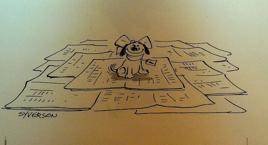 Henry S Syverson Original Potty Training Dog Newspapers