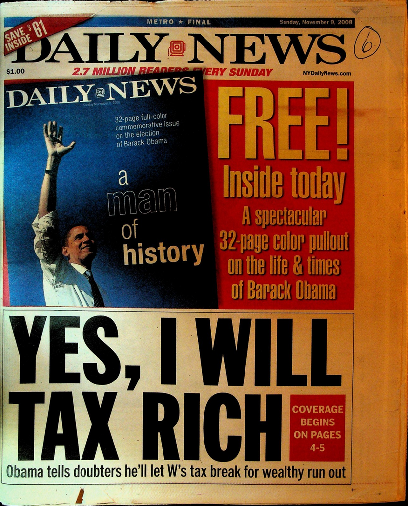 New York Daily News November 9 2008 Barack Obama President0