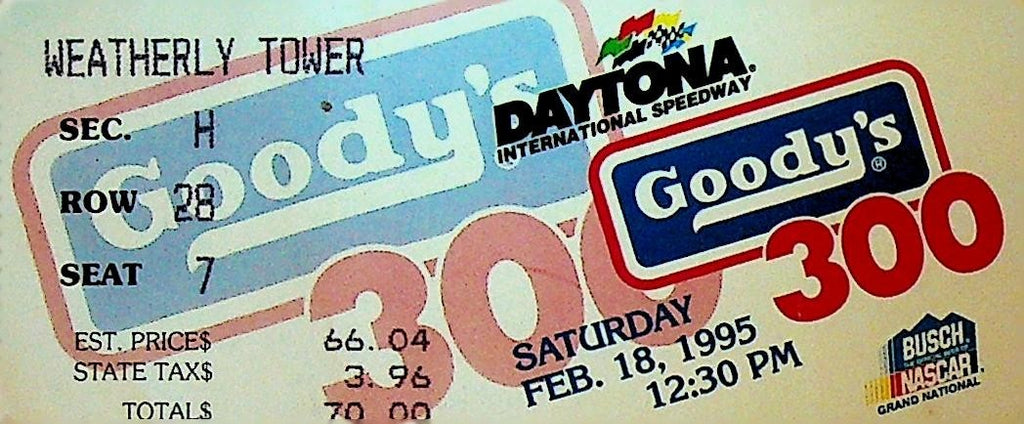 Goody's 300 NASCAR Auto Racing Ticket February 18 19950