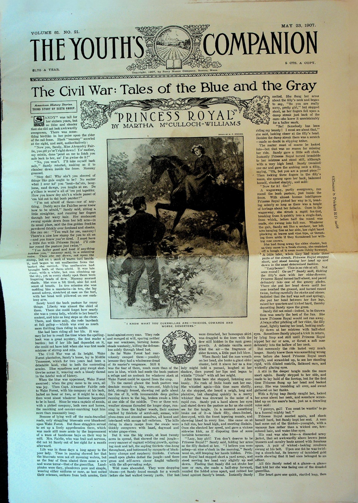 The Youth's Companion May 23 1907 Ralph Henry Barbour Jamestown Va0