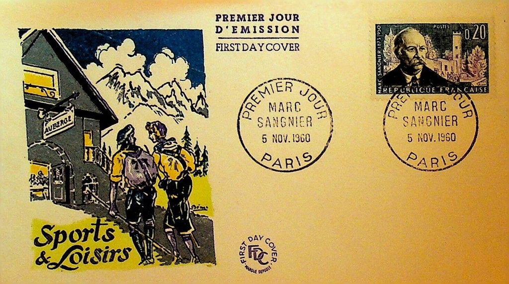 Hostels for Hikers Sports Loisirs France First Day Cover November 5 1960